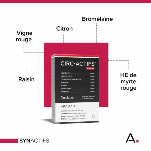 SYNACTIFS CircActifs Gélules - Circulation & Jambes Légères | Aragan