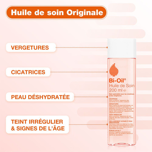 BI-OIL Huile Soin 200ml - Cicatrices & Vergetures Naturelles