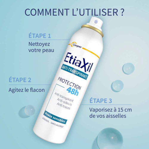 ETIAXIL Déodorant Spray 150mL - Fraîcheur et Régulation Naturelle