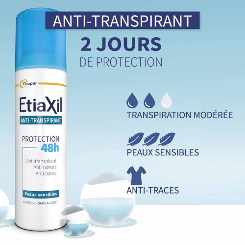 ETIAXIL Déodorant Spray 150mL - Fraîcheur et Régulation Naturelle