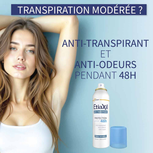 ETIAXIL Déodorant Spray 150mL - Fraîcheur et Régulation Naturelle