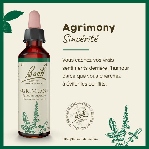 FLEURS DE BACH Agrimony Aigremoine 20mL - Sérénité émotionnelle
