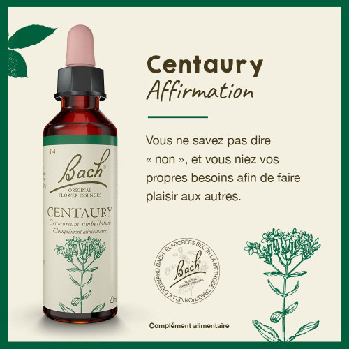 Fleurs de Bach N°4 Centaury 20mL - Force d'affirmation