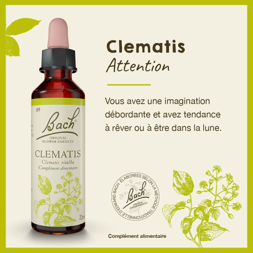 FLEURS DE BACH Clematis 20mL - Pour plus de réalisme