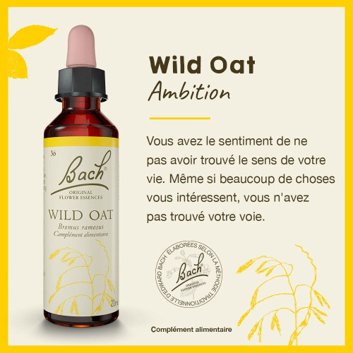 FLEURS DE BACH Wild Oat 20mL - Clarté et Décision
