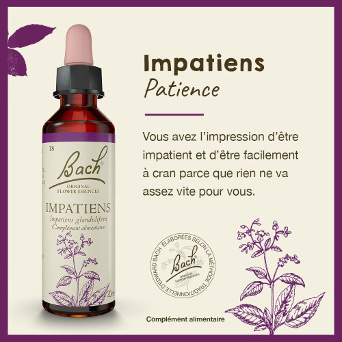 Fleurs de Bach Impatiente n°18 20mL - Apaise tension et impatience