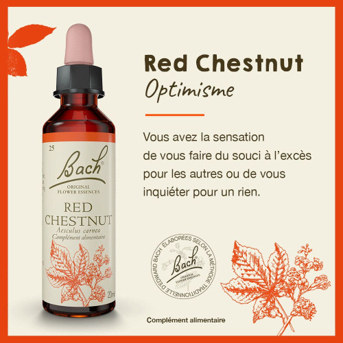 FLEURS DE BACH Red Chestnut 20mL - Apaise liens affectifs