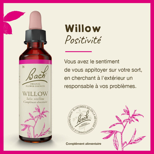 FLEURS DE BACH Willow 20mL - Transformez pensées négatives avec