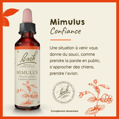 Fleurs de Bach Mimulus 20mL - Apaise Trac et Phobies