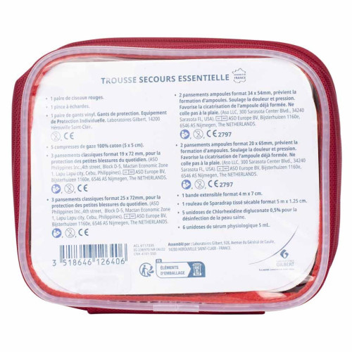 GILBERT Trousse Secours 1ères Urgences 1 Kit - Brulures Piqures