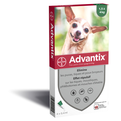 ELANCO Advantix Petit Chien 4 Pipettes - Protection Antiparasitaire