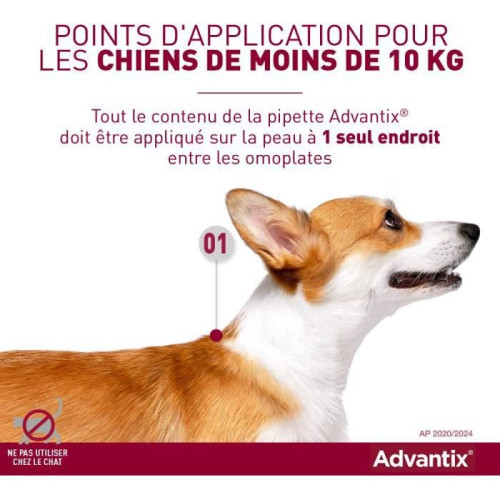 ELANCO Advantix Petit Chien 4 Pipettes - Protection Antiparasitaire