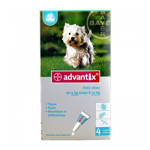 ELANCO Advantix Petit Chien 4-10kg 4x1mL - Protection Antiparasitaire
