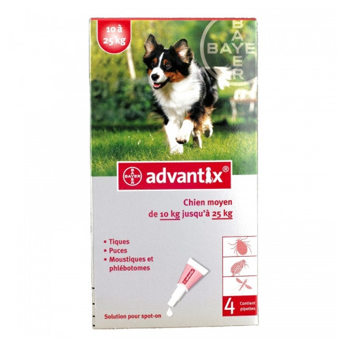 ELANCO Advantix Chien Moyen 4 Pipettes - Protection Triple Action