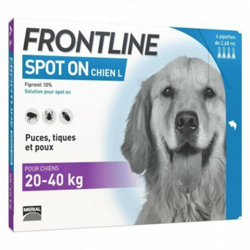 FRONTLINE Spot-On Chien 20-40Kg 4 Pipettes - Protection Puces Tiques