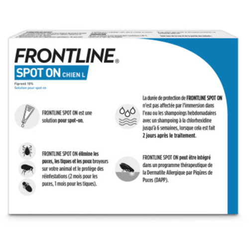 FRONTLINE Spot-On Chien 20-40Kg 4 Pipettes - Protection Puces Tiques