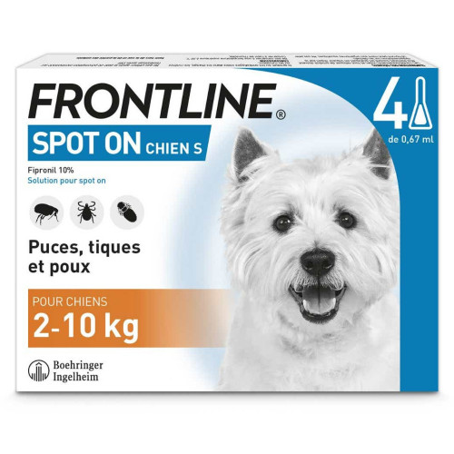 Frontline Spot-On Chien 2-10Kg 4 Pipettes - Protection Puces Tiques