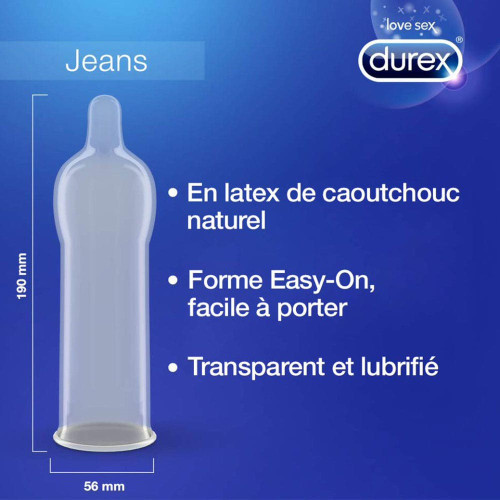 Durex Jeans Préservatifs x3 - Sécurité et Confort