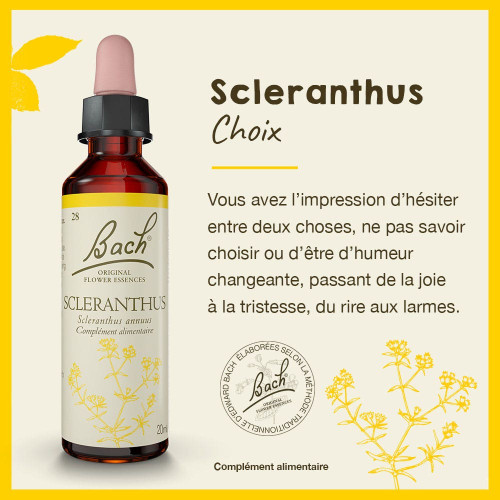 Fleurs de Bach Sclerathus 20ml - Equilibre émotionnel sur