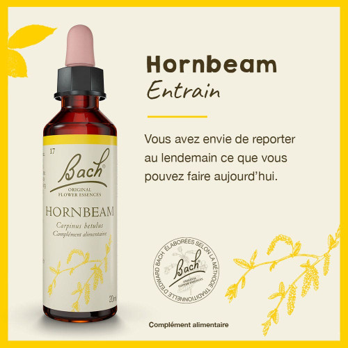 Fleurs de Bach Original Hornbean 20ml - Elixir naturel sur