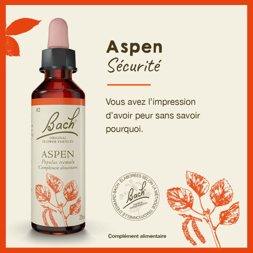 Fleurs de Bach Aspen 20ml - Paix intérieure et sécurité