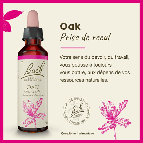 Fleurs de Bach Oak 20ml - Soutien naturel pour la vitalité sur