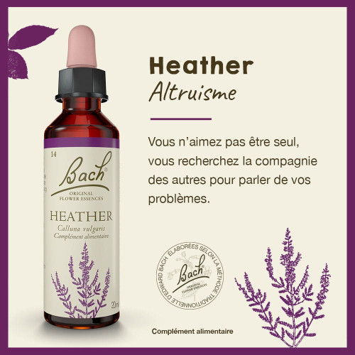 Fleurs de Bach Heather 20ml - Soulagement naturel sur