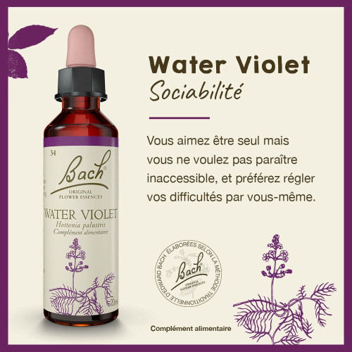 Fleurs de Bach Water Violet 20ml - Bien-être naturel sur