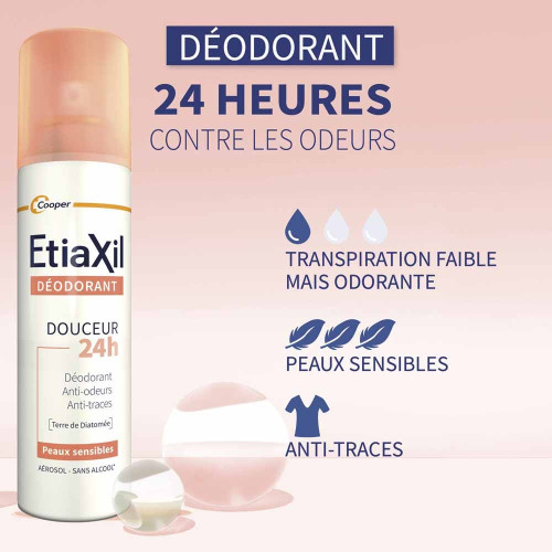 ETIAXIL Déodorant Douceur 48H 2x150ml Sans Aluminium