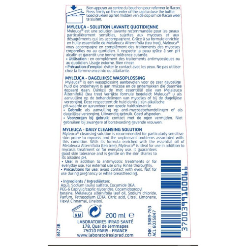 IPRAD Myleuca Solution Lavante 200mL - Soin Peaux Sensibles