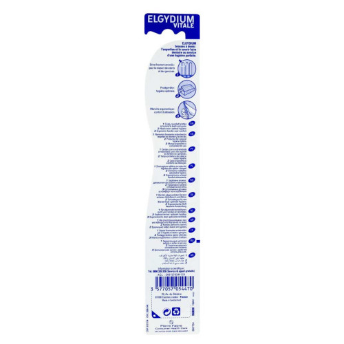 ELGYDIUM Brosse à Dents Vitale Médium 1 Unité - Brossage Efficace