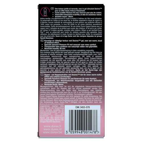 Durex Orgasm'Intense 10 Préservatifs - Plaisir Intense