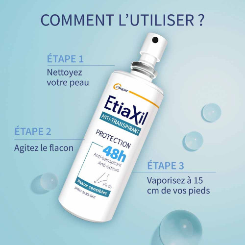 Etiaxil Déodorant Pieds 100ml - Fraîcheur 48h, Doux et Protecteur