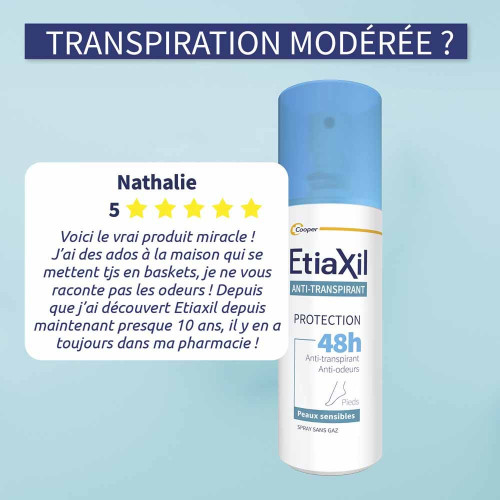 Etiaxil Déodorant Pieds 100ml - Fraîcheur 48h, Doux et Protecteur