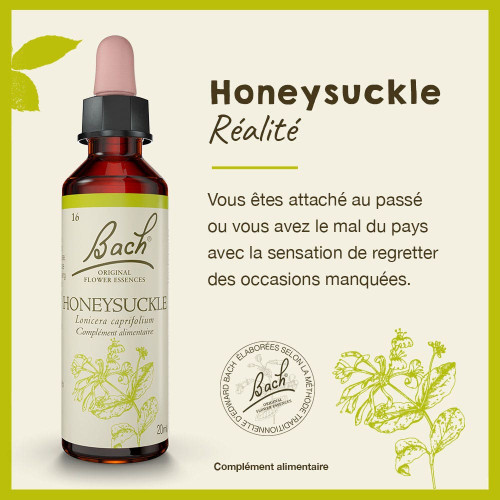Fleurs de Bach Honeysuckle 20ml - Positivité et Présent Vivant