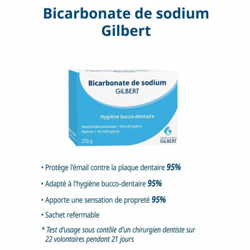 Gilbert Bicarbonate Sodium 250g - Blanchiment Dents, Anti-Taches