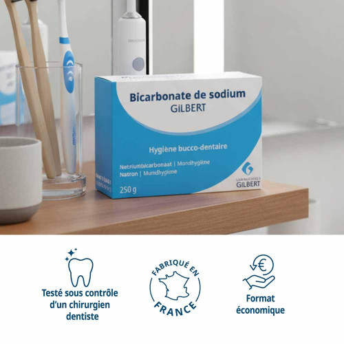 Gilbert Bicarbonate Sodium 250g - Blanchiment Dents, Anti-Taches