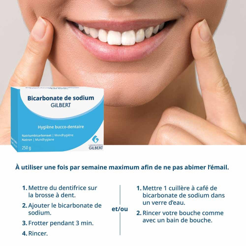 Gilbert Bicarbonate Sodium 250g - Blanchiment Dents, Anti-Taches