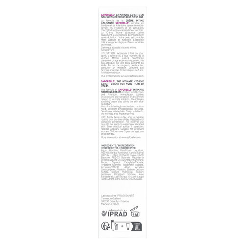 IPRAD Saforelle Crème Apaisante 40ml - Soulage Irritations