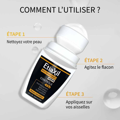 ETIAXIL Déodorant Men Anti-Transpirant 48H Lot 2x50ml