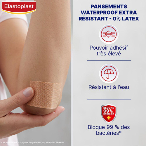 Elastoplast Pansement Waterproof Extra Résistant 8 Bandes