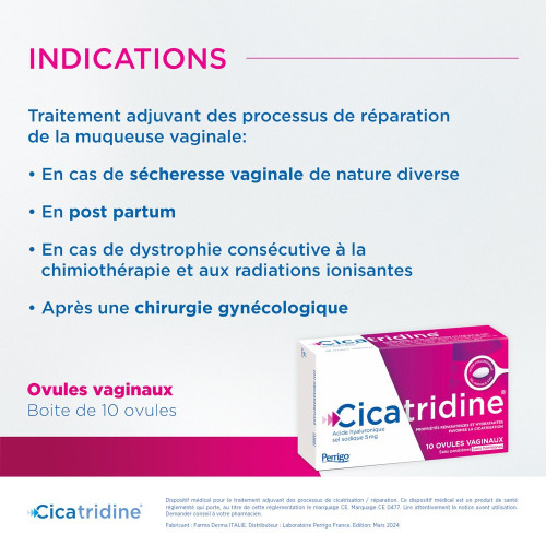 HRA Pharma Cicatridine Ovules Vaginaux - Réparation Hydratation