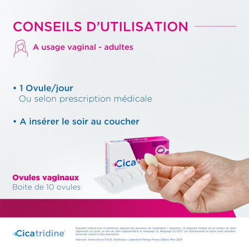 HRA Pharma Cicatridine Ovules Vaginaux - Réparation Hydratation