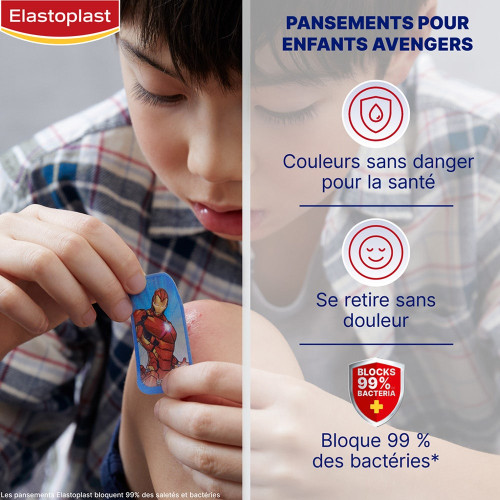 Elastoplast Marvel Pansements Enfants 20 pièces - Doux et Protecteurs