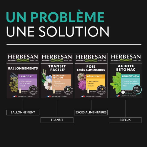Adoucid Herbesan 30 Comprimés - Digestion Facile Après Repas Copieux