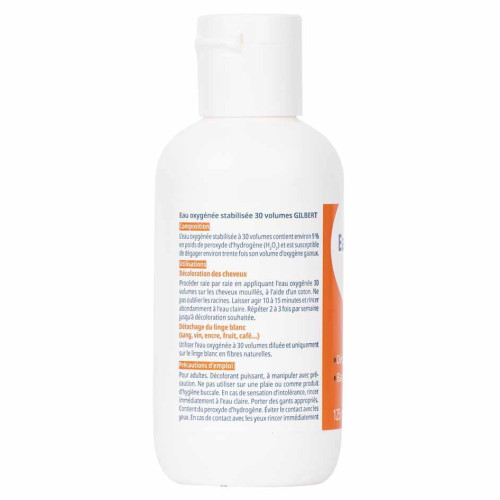 Gilbert Eau Oxygénée 125ml - Blanchit Linge et Cheveux