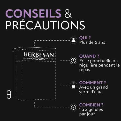 Herbesan Carbogaz 45 Gélules - Flore Intestinale Saine avec