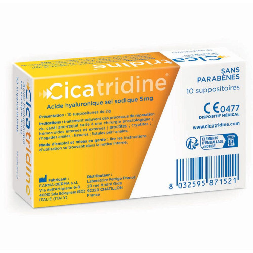 HRA Pharma Cicatridine 10 Suppositoires - Soulagement Hémorroïdes