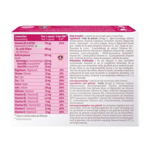 IPRAD Gestarelle G+ Grossesse 30 Caps Nutriments Essentiels Maman