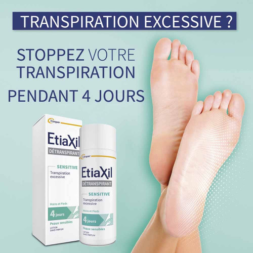 Etiaxil Pieds Sensibles 100ml - Contrôle Transpiration